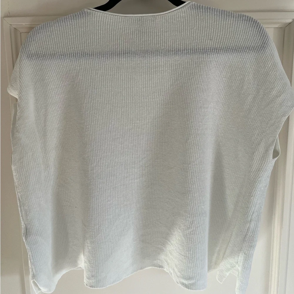 Organic Linen Eileen Fisher Oversized Cropped Sleeveless Top Coastal Minimal - Picture 7 of 7